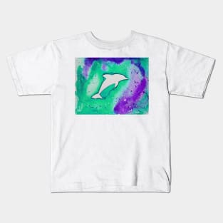 Dolphin in green Kids T-Shirt